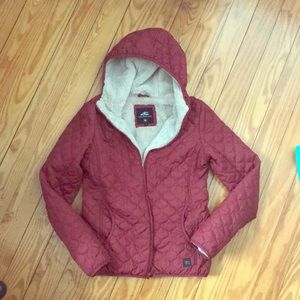 Red Sherpa lined jacket